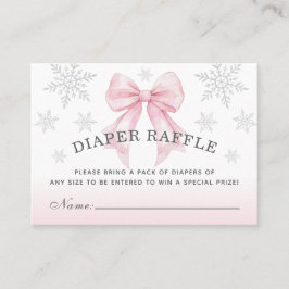 Baby It’s Cold Outside Pink Bow Diaper Raffle Visitekaartje