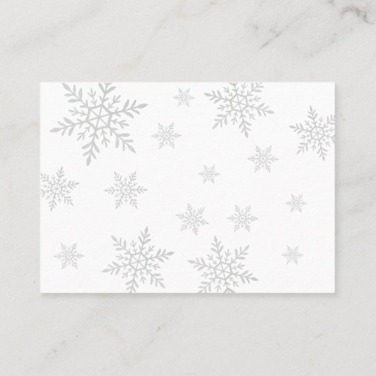 Baby It’s Cold Outside Pink Bow Diaper Raffle Visitekaartje (Achterkant)