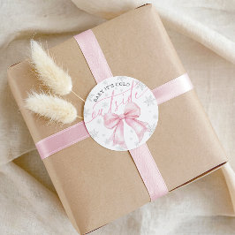 Baby It’s Cold Outside Pink Bow Winter Baby Ronde Sticker