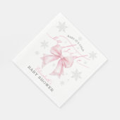 Baby It’s Cold Outside Pink Bow Winter Baby Shower Servet (Hoek)