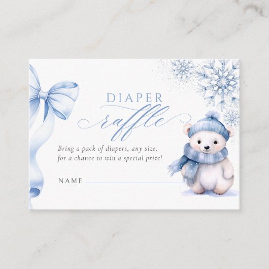 Baby It’s Cold Outside Polar Bear Diaper Raffle Ca Informatiekaartje (Voorkant)