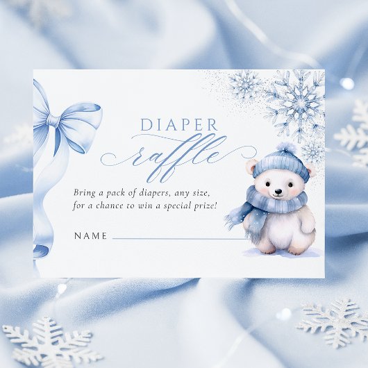 Baby It’s Cold Outside Polar Bear Diaper Raffle Ca Informatiekaartje