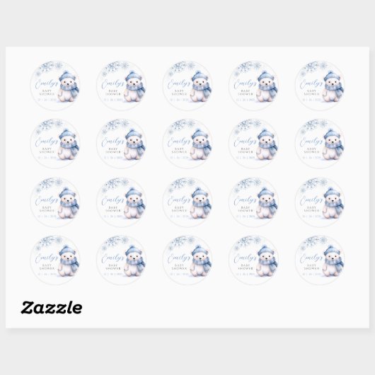 Baby It’s Cold Outside Polar Bear Ronde Sticker (Vel)