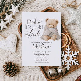 Baby It’s Cold Outside Teddy Bear Baby Shower Kaart