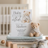 Baby It’s Cold Outside Teddy Bear Baby Shower Kaart