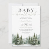 Baby It’s Cold Outside Winter Baby Shower Invite Kaart (Voorkant)