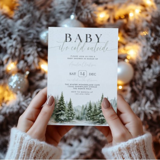 Baby It’s Cold Outside Winter Baby Shower Invite Kaart