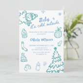 Baby It’s Cold Outside Winter Baby Shower Party  Kaart (Staand voorkant)