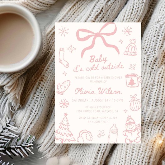 Baby It’s Cold Outside Winter Baby Shower Party Kaart
