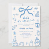 Baby It’s Cold Outside Winter Baby Shower Party Kaart (Voorkant)