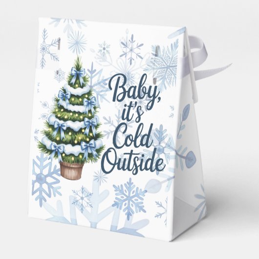 Baby, It’s Cold Outside Winter Boy Baby Shower Bedankdoosjes (Achterkant)