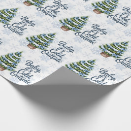 Baby, It’s Cold Outside Winter Boy Baby Shower Cadeaupapier