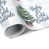 Baby, It’s Cold Outside Winter Boy Baby Shower Cadeaupapier (Rol Hoek)