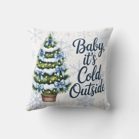 Baby, It’s Cold Outside Winter Boy Baby Shower Kussen (Achterkant)