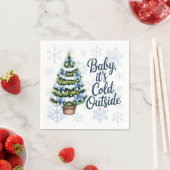 Baby, It’s Cold Outside Winter Boy Baby Shower Servet (Insitu)