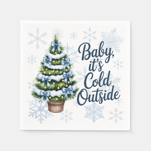 Baby, It’s Cold Outside Winter Boy Baby Shower Servet (Voorkant)