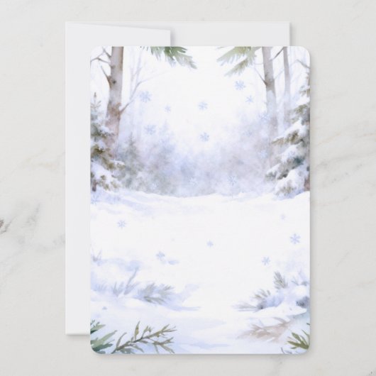 Baby It’s Cold Outside Winter Woodland Baby Shower Kaart (Achterkant)