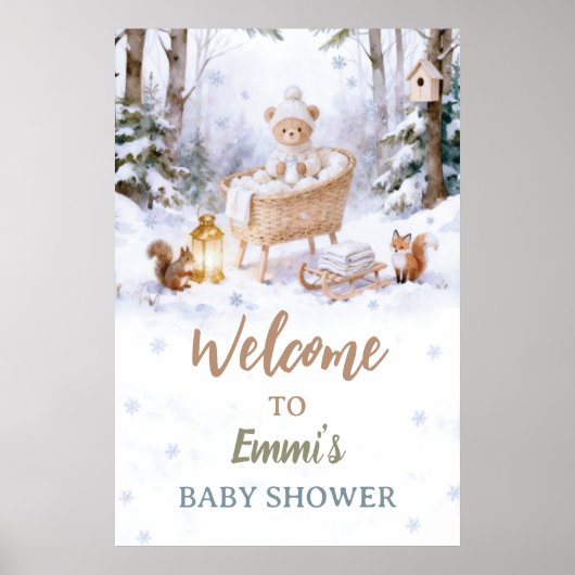 Baby, It’s Cold Outside Winter Woodland  Poster (Voorkant)