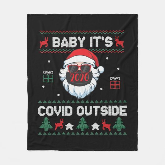 Baby IT_s Covid Outside Santa Kerstman Funny Fleece Deken (Voorkant)
