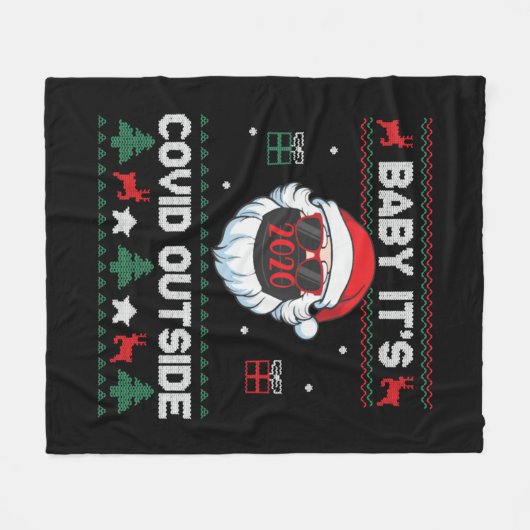 Baby IT_s Covid Outside Santa Kerstman Funny Fleece Deken (Voorkant (Horizontaal))