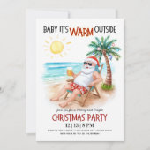  Baby It’s Warm Outside Tropical Christmas Party  Kaart (Voorkant)
