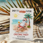 Baby It’s Warm Outside Tropical Christmas Party Kaart