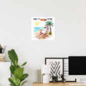Baby It’s Warm Outside Tropical Christmas Santa  Poster (Thuiskantoor)