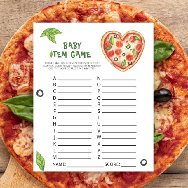 Baby Item spel. Pizza Baby shower spel (Creator heeft geüpload)
