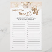 Baby Item Spel Teddy Bear Baby shower (Voorkant)