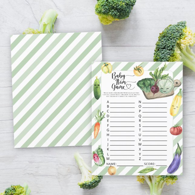 Baby Item spel. Veggie Baby shower spel (Creator heeft geüpload)