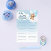 Baby Items alfabet blauw Beer Baby shower spel Flyer (Enkel)