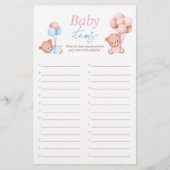 Baby Items Jongen Meisje Twins Baby shower Spel Flyer (Voorkant)