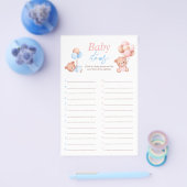 Baby Items Jongen Meisje Twins Baby shower Spel Flyer (Enkel)
