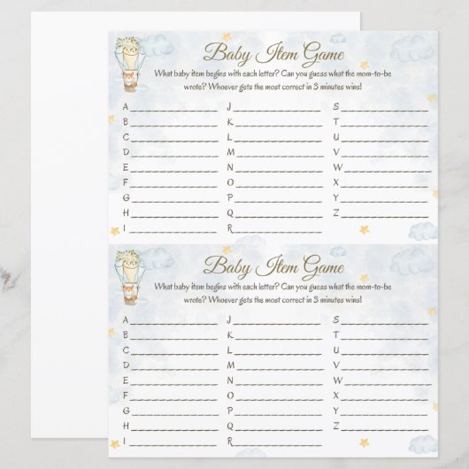 Baby-itemspel - Warm luchtballonontwerp (Voorkant / Achterkant)