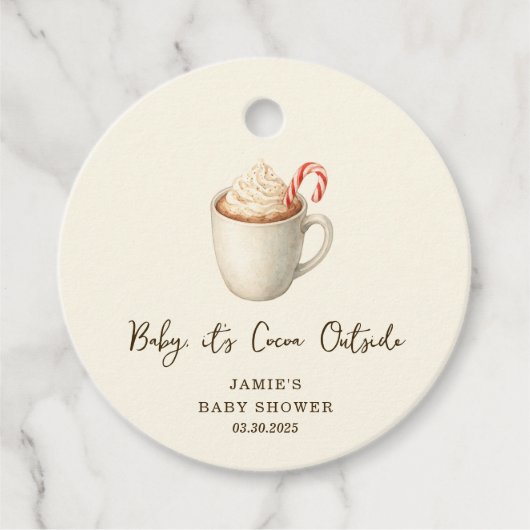 Baby, It's Cocoa Outside Baby Shower  Bedankjes Labels (Voorkant)