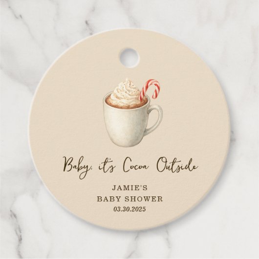 Baby, It's Cocoa Outside Baby Shower  Bedankjes Labels (Voorkant)