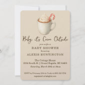 Baby, it's Cocoa Outside Baby Shower Invitation Kaart (Voorkant)