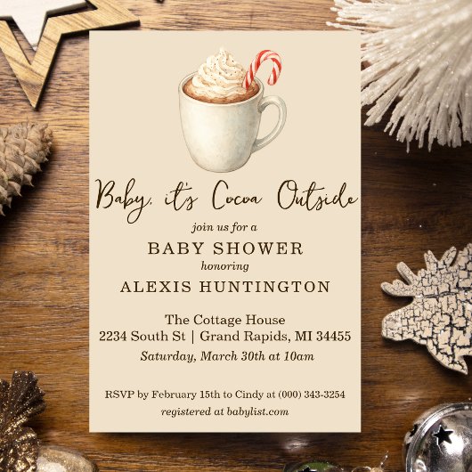 Baby, it's Cocoa Outside Baby Shower Invitation Kaart