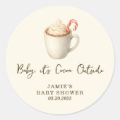 Baby, It's Cocoa Outside Baby Shower  Ronde Sticker (Voorkant)
