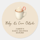 Baby, It's Cocoa Outside Baby Shower Ronde Sticker (Voorkant)