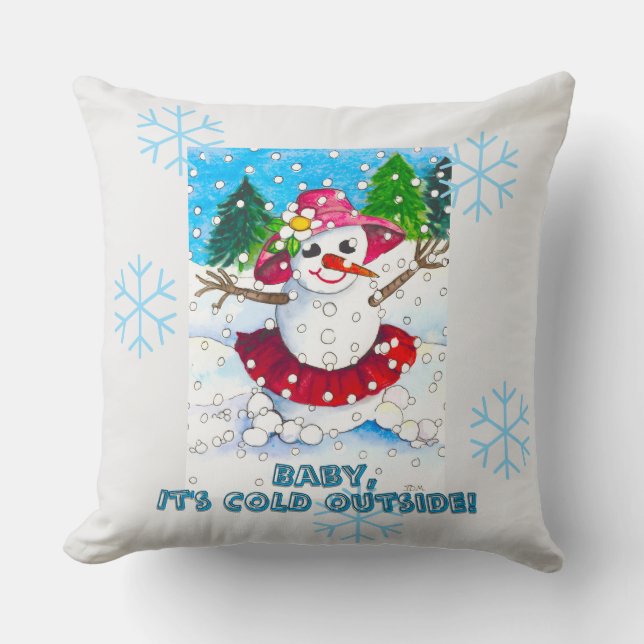 Baby it's Cold Outside 20" Throw Pillow Kussen (Voorkant)