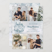 Baby It's Cold Outside 4 Foto Sneeuw Kerstmis Feestdagenkaart (Voorkant / Achterkant)