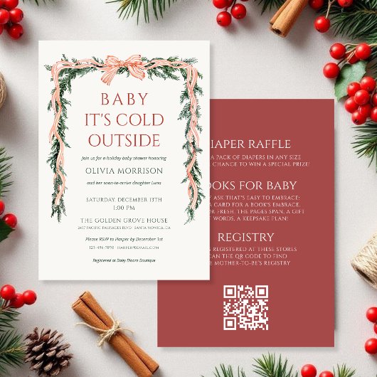 Baby It's Cold Outside All in One Baby Shower Kaart