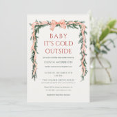Baby It's Cold Outside All in One Baby Shower Kaart (Staand voorkant)