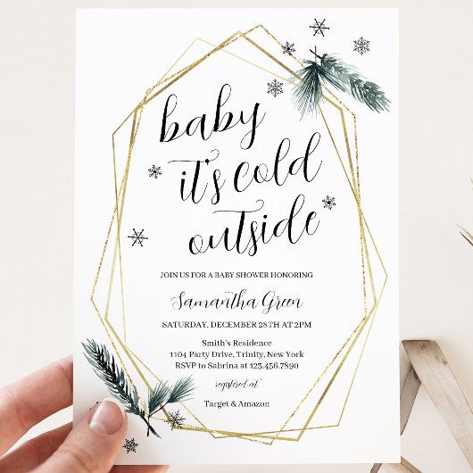 Baby It's Cold Outside Baby Borrel Kaart