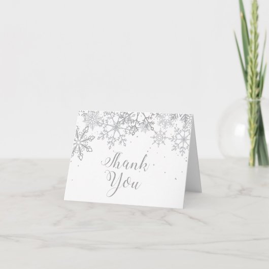 Baby it's Cold Outside Baby Show Silver Bedankkaart (Voorkant)