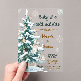 Baby It's Cold Outside Baby Shower Acryl Uitnodigingen