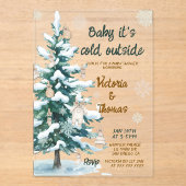 Baby It's Cold Outside Baby Shower Acryl Uitnodigingen (Voorkant)