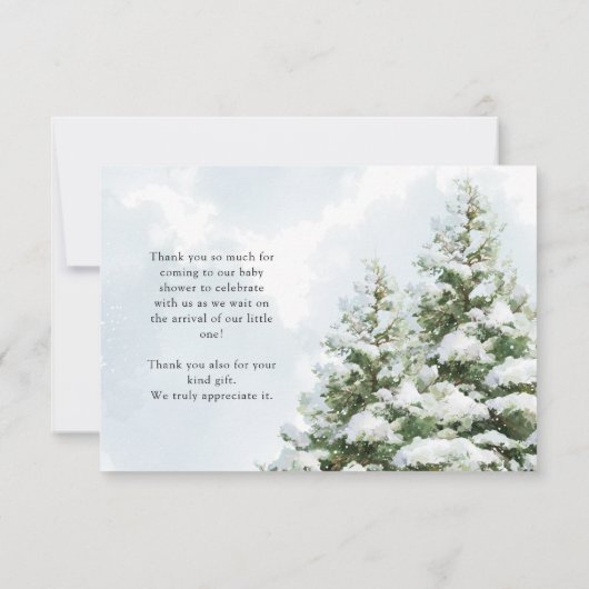 Baby It's Cold Outside Baby Shower Bedankkaart (Achterkant)