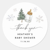 Baby It's Cold Outside Baby Shower Bedankt Ronde Sticker (Voorkant)